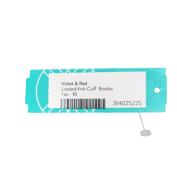 Violet & Red Loaded Knit Cuff Ankle Boots Booties Tan Womens Size 10 Block Heel - Picture 10 of 10